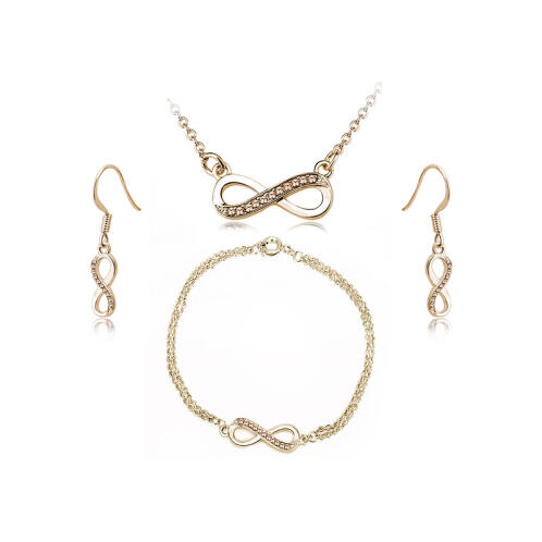 Timothy Stone Σετ Κοσμήματα 4 τμχ Χρώματος Χρυσό με Κρύσταλλα Swarovski® Topaz