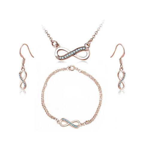 Timothy Stone Σετ Κοσμήματα 4 τμχ Χρώματος Ροζ - Χρυσό με Κρύσταλλα Swarovski® Aqua