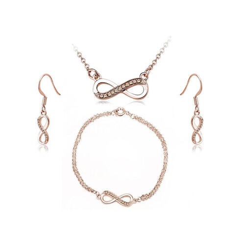 Timothy Stone Σετ Κοσμήματα 4 τμχ Χρώματος Ροζ - Χρυσό με Κρύσταλλα Swarovski® Topaz