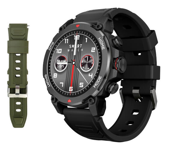 INTIME smartwatch G6 με 2x λουράκια heart rate 1.43" AMOLED GPS 5ATM/IP69 titanium black