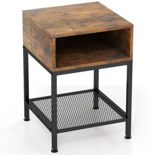 COSTWAY Βοηθητικό Μεταλλικό Τραπεζάκι 3 Επιπέδων 40 x 40 x 57,5 ​​cm  JV11179CF