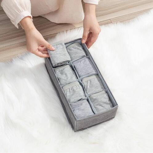 Υφασμάτινο Κουτί Οργάνωσης 8 θέσεων Γκρι 32 x 16 x 9 cm