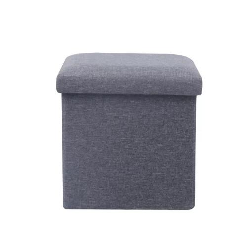 Σκαμπό Αναδιπλούμενο Linen με Αποθηκευτικό Χώρο 30x30x30 cm Γκρι