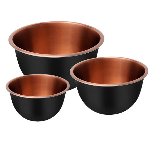 Klausberg Μπολ Ανάμειξης 3 τεμαχίων 1,6L, 3L, 5L Inox Μαύρo