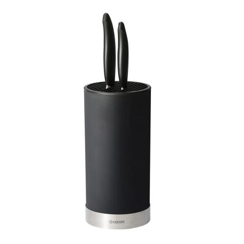 Kyocera Σετ Μαχαίρια Κεραμικά και Βάση Μαχαιριών Μαύρη Soft Touch-  3 Τεμάχια