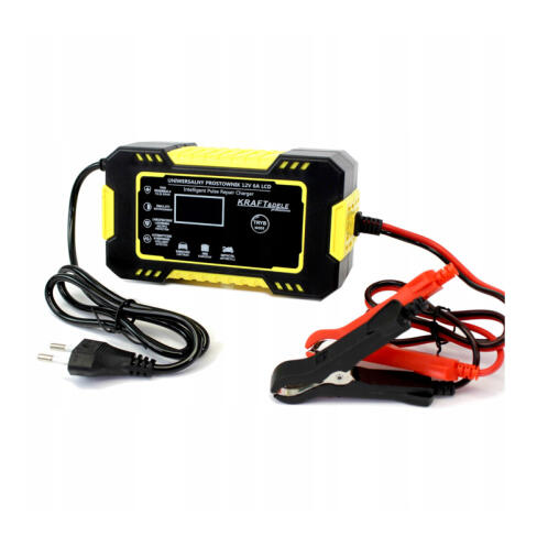 Kraft&Dele Αυτόματος Φορτιστής Μπαταρίας Αυτοκινήτου με Μικροεπεξεργαστή και LCD Οθόνη 12V 6A Kraft&Dele KD-1290