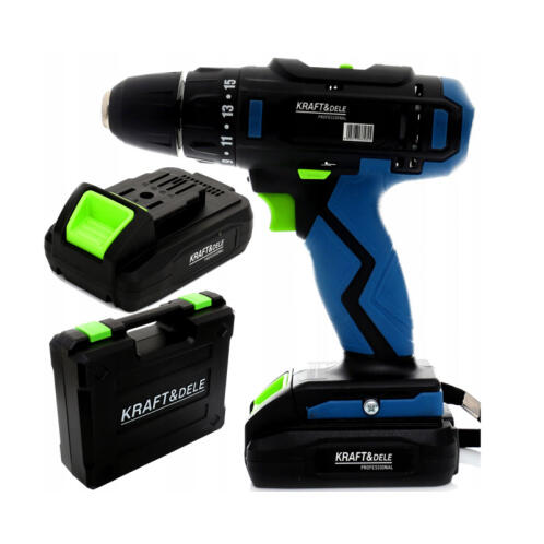 Kraft&Dele Επαναφορτιζόμενο Δραπανοκατσάβιδο 18 V με 2 Μπαταρίες KING SERIES Kraft&Dele KD-1671-Z