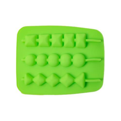 Φόρμα Σιλικόνης Παγωτό Ξυλάκι 3 θέσεων Πράσινη 20 x 11 x 2 εκ.