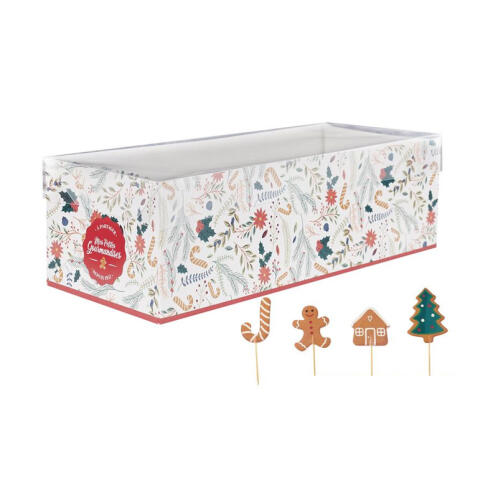 Χάρτινο Χριστουγεννιάτικο Κουτί με Βάση για Κέικ και 4 Διακοσμητικά Lily Cook KP5727