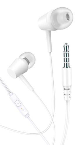 KAKUSIGA earphones με μικρόφωνο KSC-1303 3.5mm σύνδεση 10mm 1.1m λευκά