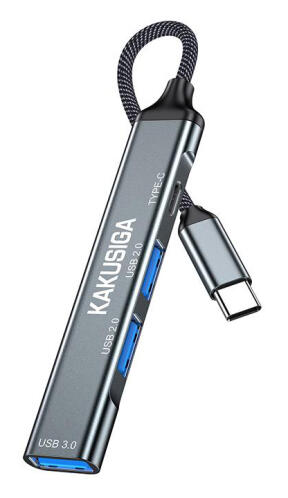 KAKUSIGA USB hub KSC-1417 4x θυρών USB 3.0 5Gbps USB-C σύνδεση γκρι