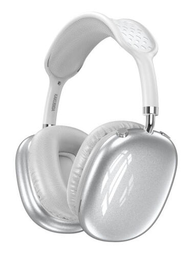 KAKUSIGA headphones KSC-1466 ασύρματα & ενσύρματα micro SD 40mm 400mAh ασημί