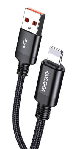KAKUSIGA καλώδιο Lightning σε USB KSC-970 3A 480Mbps 1m μαύρο
