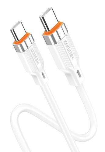 KAKUSIGA καλώδιο USB-C σε USB-C KSC-995 σιλικόνης 100W 480Mbps 1m λευκό