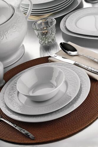 Kutahya Porselen Σερβίτσιο Πιάτων και Μπολ από Πορσελάνη 18τμχ Λευκό