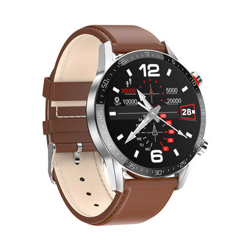 Smartwatch με Bluetooth και Δερμάτινο Λουράκι SPM L13-Silver