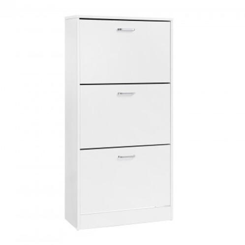 Ξύλινη Παπουτσοθήκη 60 x 24 x 120 cm Χρώματος Λευκό VASAGLE LBC03WT