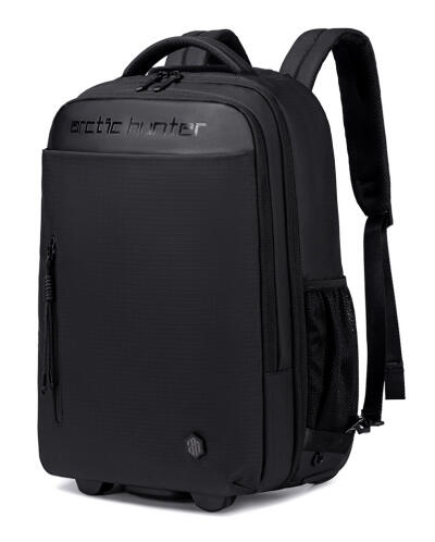 ARCTIC HUNTER τσάντα ταξιδίου LG1500165 με θήκη laptop 15.6" τροχήλατη 27L μαύρη