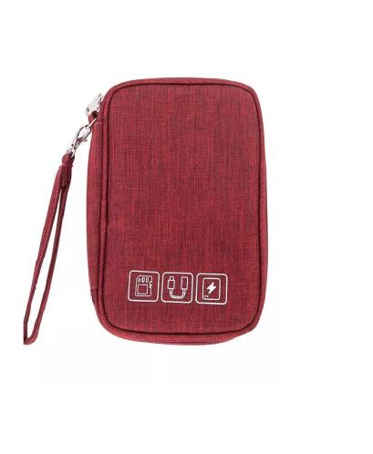 Τσαντάκι Οργάνωσης Καλωδίων 19x12x3,5εκ. Κόκκινο