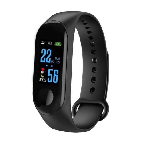 Ρολόι Fitness Tracker με Πιεσόμετρο και Μετρητή Καρδιακών Παλμών Χρώματος Μαύρο M3C Plus SPM M3CSW-BLACK