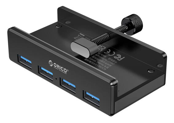 ORICO USB hub MH4PU-P με σφιγκτήρα 4x θυρών 5Gbps USB σύνδεση μαύρο