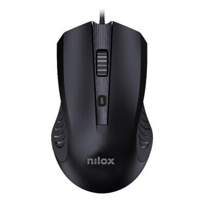 Nilox MOUSB1013 USB Optical Mouse 2400 DPI 4 buttons, Black