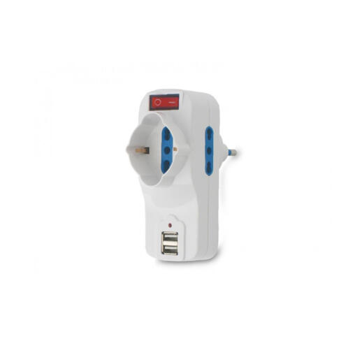 Αντάπτορας 2 Θέσεων 1500 W και 2 Θύρες USB MWS1949