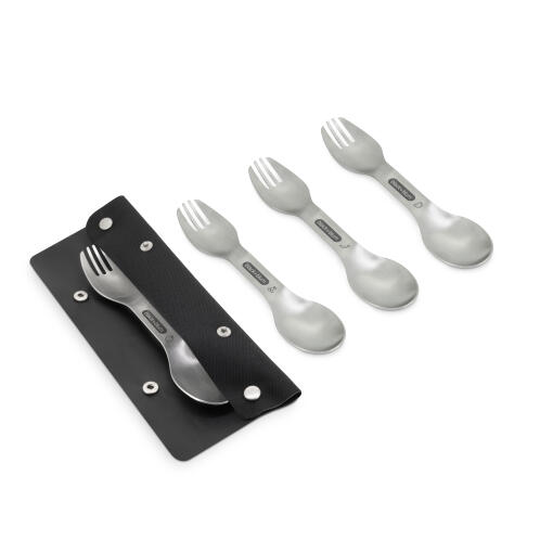 Black & Blum Κουταλοπίρουνα 20,5cm Ανοξείδωτα Grey PicNic Σετ 4 Τεμαχίων