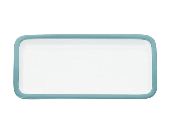 Maxwell & Williams Πιατέλα Ορθογώνια Παραλληλόγραμμη Γαλάζιο Περίγραμμα Πορσελάνη 20x11cm Colour Basics