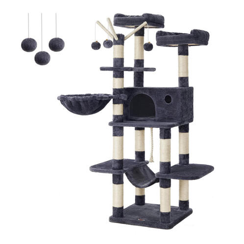 Δέντρο Γάτας - Ονυχοδρόμιο 50 x 50 x 164 cm Γκρι/Λευκό PCT087G01 Feandrea