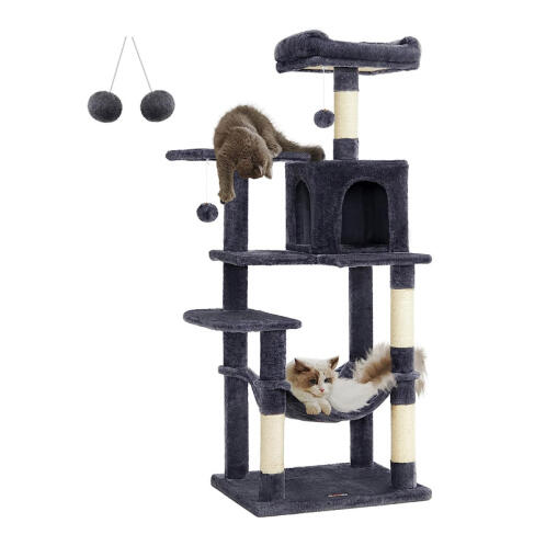 Δέντρο Γάτας - Ονυχοδρόμιο 55 x 45 x 143 cm Χρώματος Σκούρο Γκρι PCT161G01 Feandrea