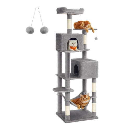 Δέντρο Γάτας - Ονυχοδρόμιο 60 x 49 x 191 cm Γκρι / Λευκό PCT191W01 Feandrea