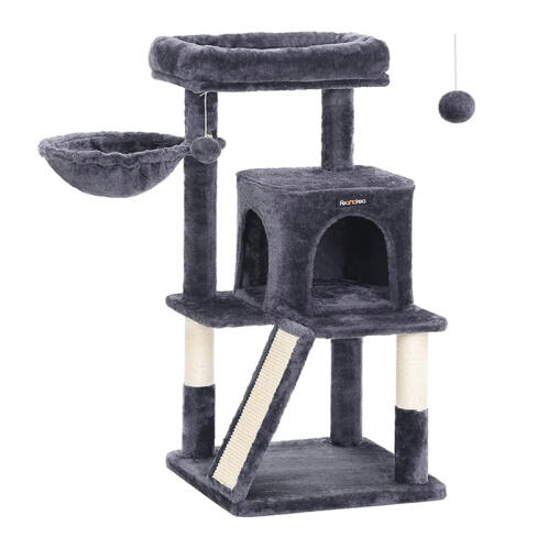 Δέντρο Γάτας - Ονυχοδρόμιο 48 x 48 x 96 cm Χρώματος Σκούρο Γκρι PCT51G Feandrea