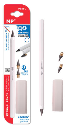 MP eternal μολύβι PE560 με γόμα & 2x ανταλλακτικές μύτες λευκό