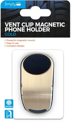 Simply Βάση Τηλεφώνου Αεραγωγών Clip Χρυσή
