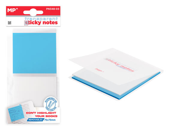 MP αυτοκόλλητα χαρτάκια σημειώσεων PN348-03 διάφανα 75x75mm 60τμχ