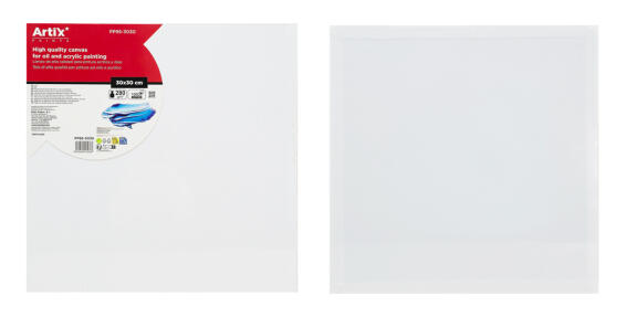 ARTIX PAINTS καμβάς καρτολίνο ζωγραφικής PP95-3030 30x30cm 280gr/m² λευκός