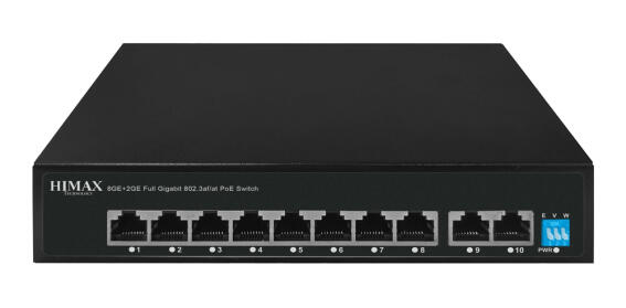 HIMAX PoE switch PS1802G 8x Ethernet PoE & 2x Ethernet θύρες έως 1000Mbps
