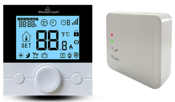 Powertech Ψηφιακός Θερμοστάτης Χώρου PT-1048 Αερίου RF Wi-Fi Μαύρος