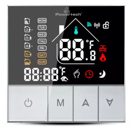 Powertech Ψηφιακός Θερμοστάτης Χώρου PT-1051 Πετρελαίου με Wi-Fi Mαύρος