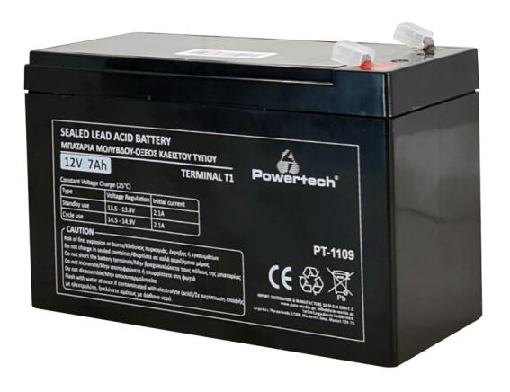 POWERTECH μπαταρία μολύβδου PT-1109 12V 7Ah T1