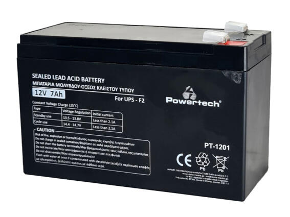 POWERTECH μπαταρία μολύβδου PT-1201 για UPS 12V 7Ah F2