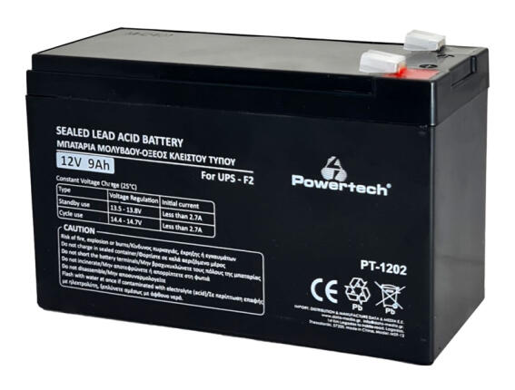 POWERTECH μπαταρία μολύβδου PT-1202 για UPS 12V 9Ah F2