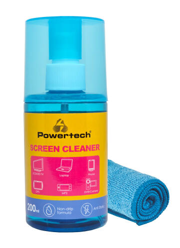 POWERTECH σπρέι καθαρισμού οθόνης PT-1312 με πανί μικροϊνών 200ml