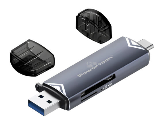 POWERTECH card reader PT-1343 για SD & micro SD USB 3.2 5Gbps γκρι