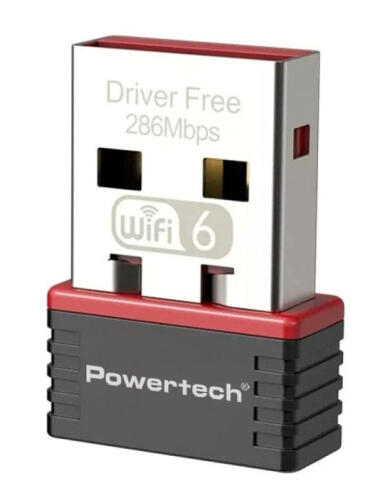 POWERTECH ασύρματος USB αντάπτορας δικτύου PT-1383 300Mbps WiFi 6