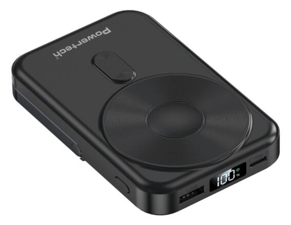 POWERTECH power bank με οθόνη PT-1416 10000mah magnetic wireless 22.5W μαύρο