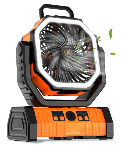 Powertech Φορητός Ανεμιστήρας με Χειριστήριο 20000mAh PT-1430 Πορτοκαλί