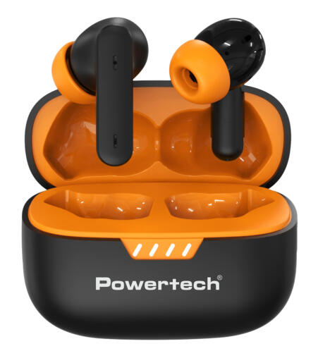 POWERTECH earphones με θήκη φόρτισης PT-1431 True Wireless 40/400mAh ANC & ENC μαύρα