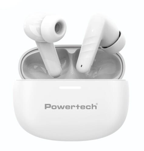 POWERTECH earphones με θήκη φόρτισης PT-1432 True Wireless 35/300mAh λευκά